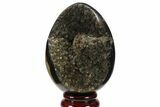 Septarian Dragon Egg Geode - Black Crystals #134436-2